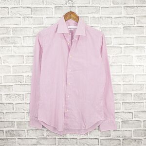 J. LINDEBERG Button up Shirt Pink mini grid Check Men's Size 15 Regular fit